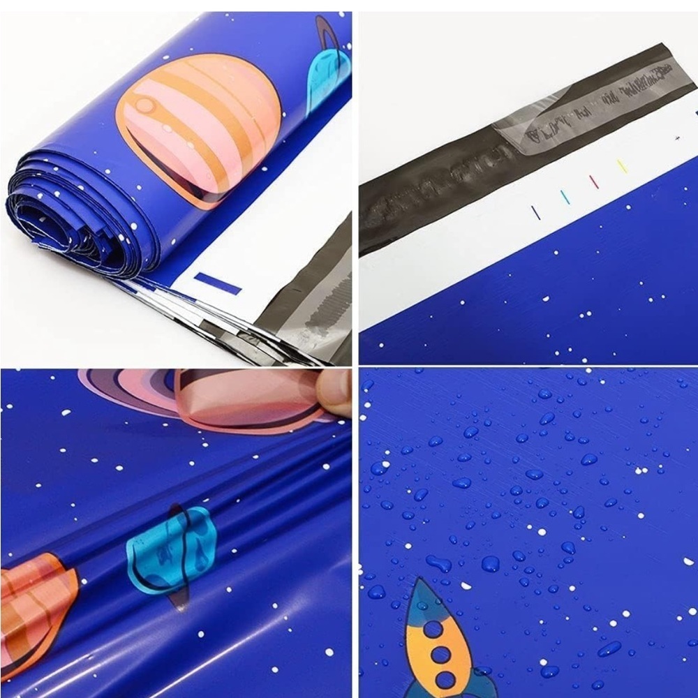 9 Poly Mailers 10x13 & 10 Thank you Stickers Planetary Space Theme - Picture 8 of 11